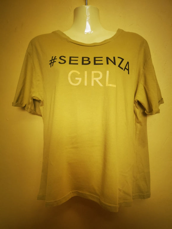 Sebenza Girl Light Mustard/Olive T-shirt - Kwaitokoeksister South Africa