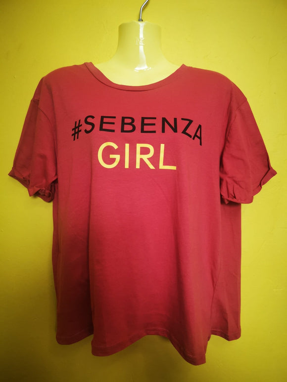 Sebenza Girl Maroon T-shirt - Kwaitokoeksister South Africa