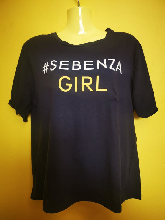 Sebenza Girl Navy T-shirt - Kwaitokoeksister South Africa