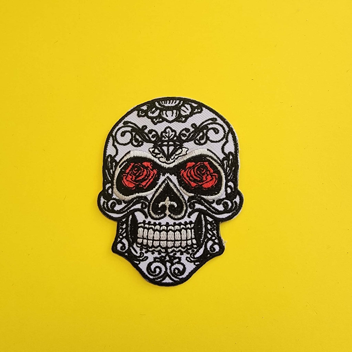 Skull Iron On Patch Sew On Mens Womens Boys Girls Kids Clothes Embroidered Badge