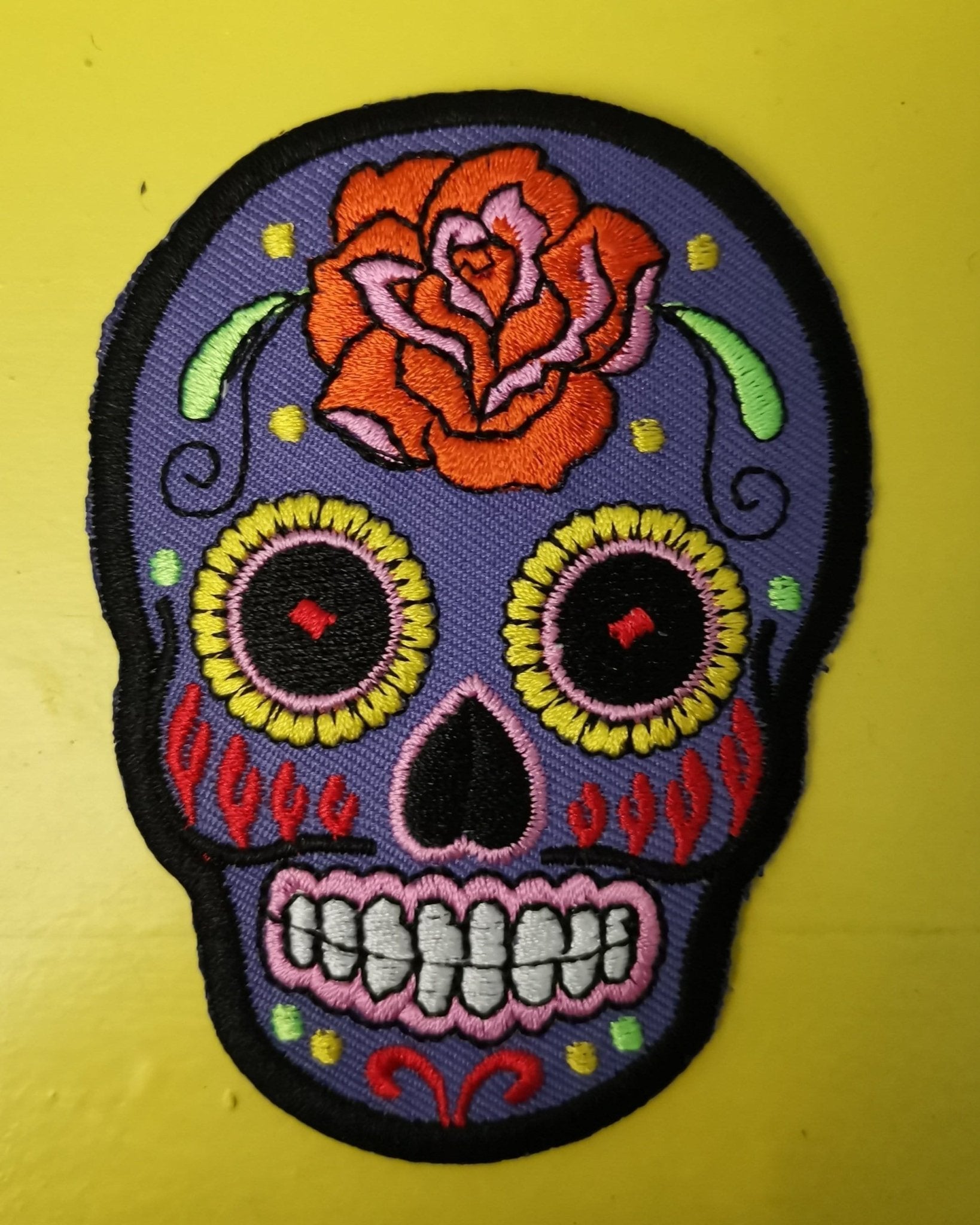 Skull Purple Embroidered Iron on Patch