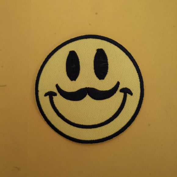 Smiley Moustache Iron on Patch - Kwaitokoeksister South Africa