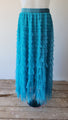 Turquoise Layered Tulle Skirt