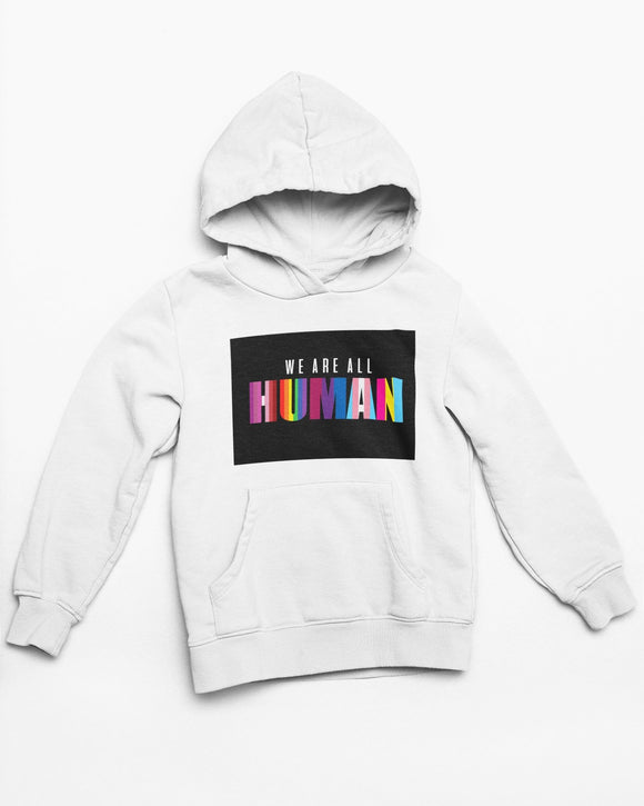 We are all Human White Hoodie - Kwaitokoeksister South Africa