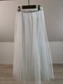 White Tulle midi Skirt